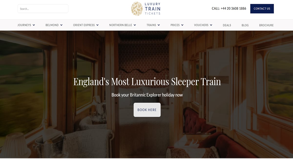 Luxury Train Tickets - Webflow Website Luxury Train Tickets