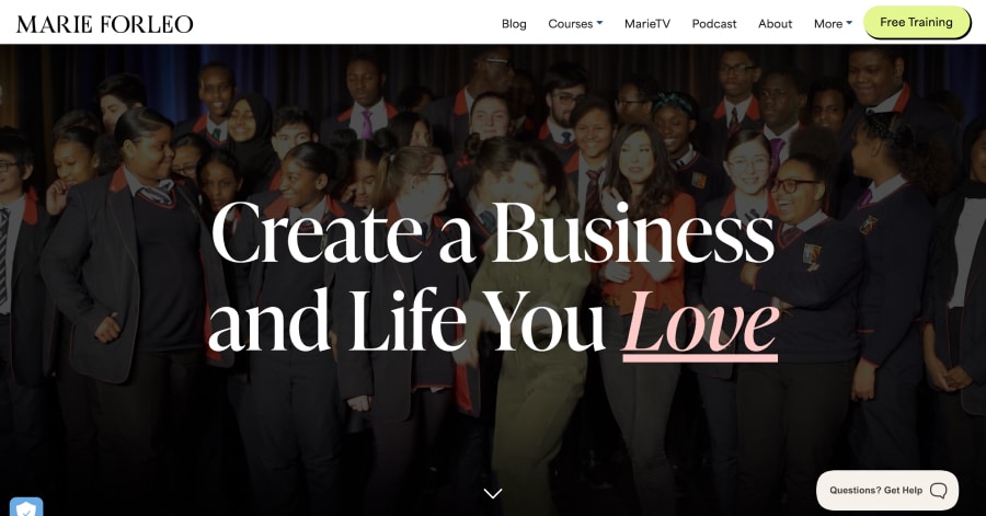 Marie Forleo - Influencer Website Examples