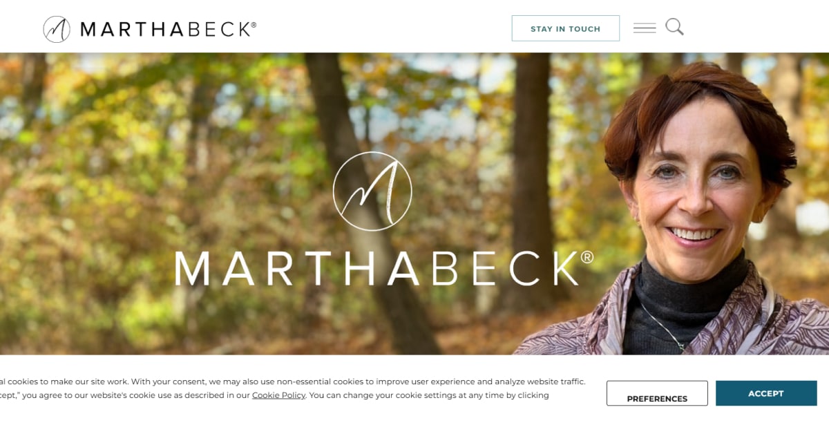 Martha Beck - Public Speaker Website Best Public Speaker Websites_Martha Beck