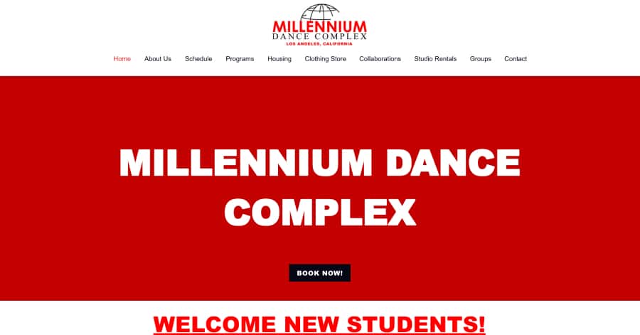 Millenium Dance Complex - Dance Studio Website Example Music Player Exploration - Glassmorphism Website Examples