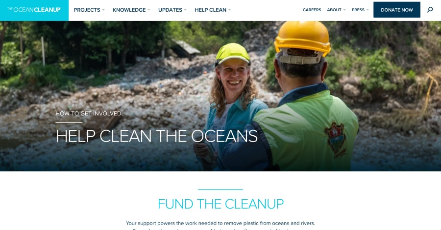 Ocean Cleanup - Crowdfunding Website Examples The Ocean Cleanup - Crowdfunding Website Examples