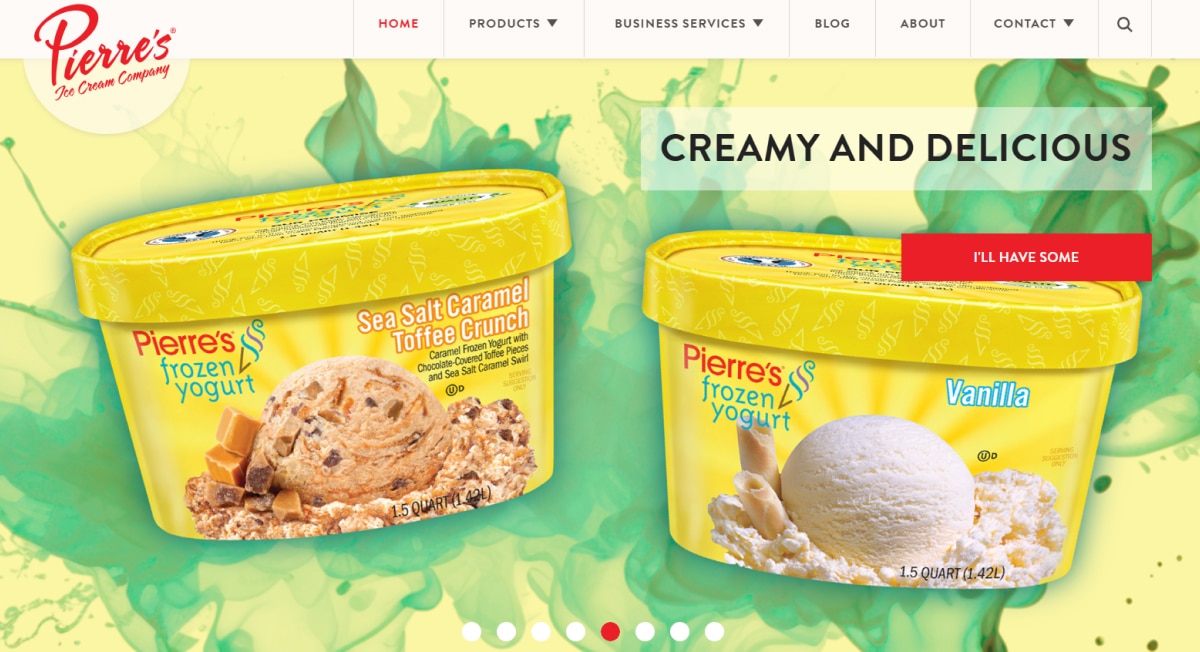 Pierre's Ice Cream - Website Slideshow Examples