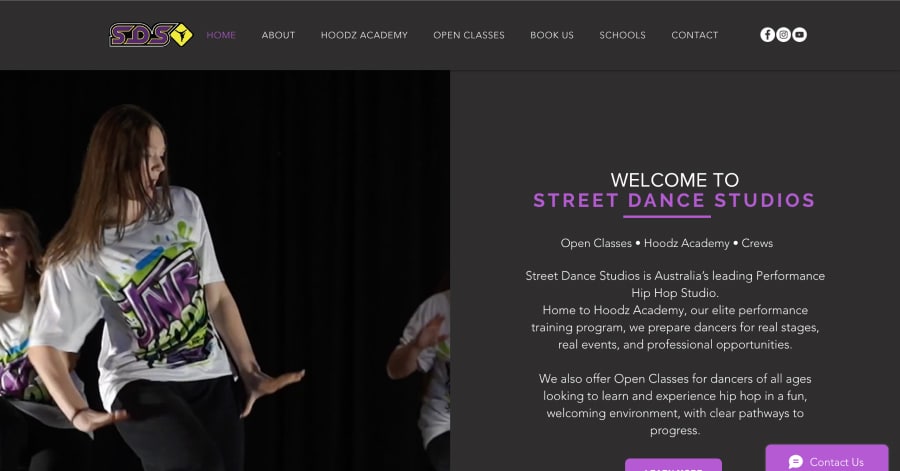 Street Dance Studios - Dance Studio Website Example Investment Advisor App - Glassmorphism Website Examples