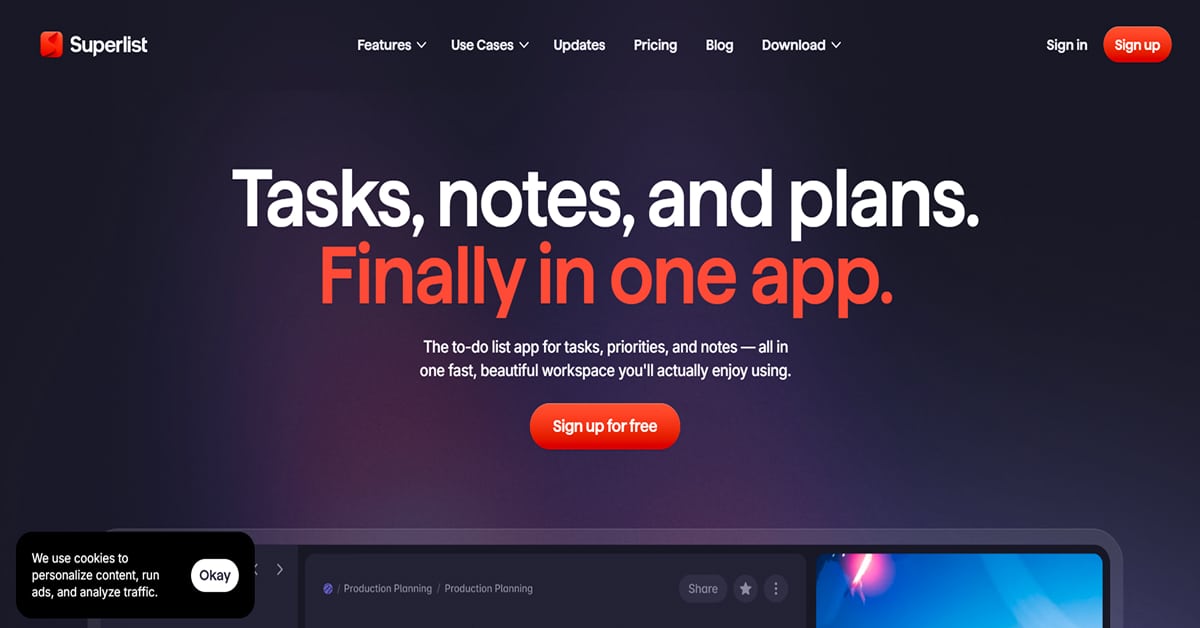 Superlist - Web App Website
