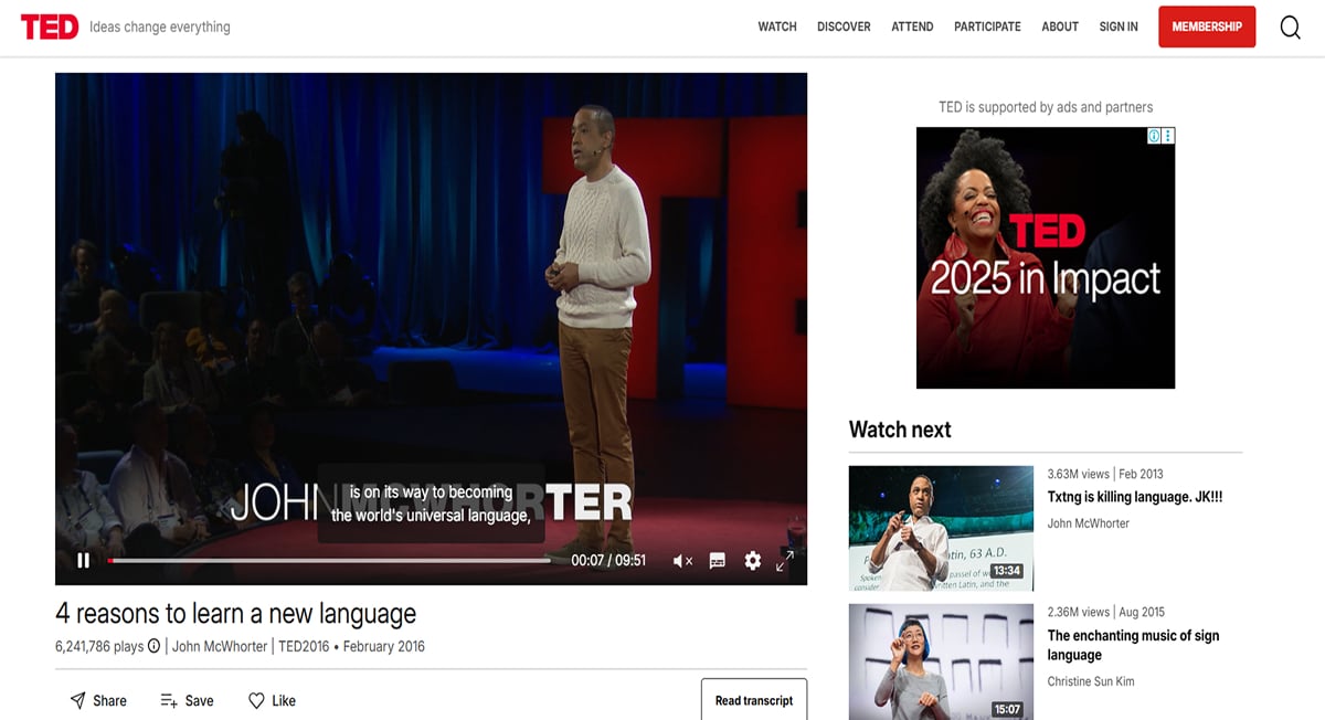 TED Talk – John McWhorter - Pillar Page Barbara Lim - Model Website Examples