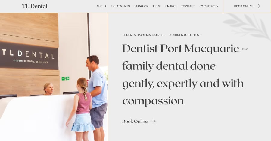 TL Dental - Pastel Website Examples
