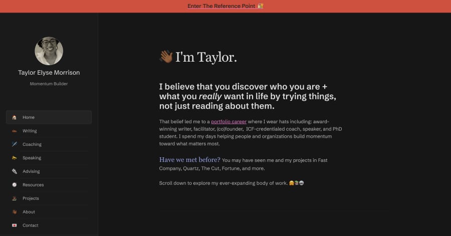 Taylor Morrison - Influencer Website Examples