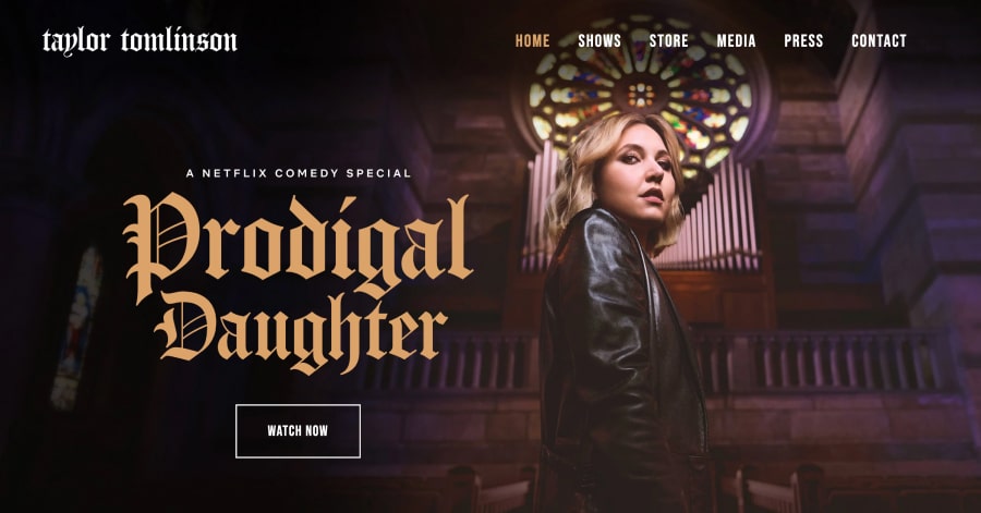 Taylor Tomlinson - Comedian Website Example Blue Ocean - Golf Course Website Examples
