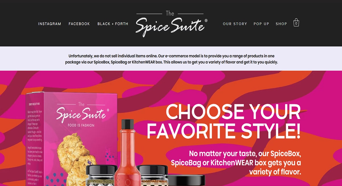 The Spice Suite - Pink Web Design Alessandra Zanghi - Pink Website Examples