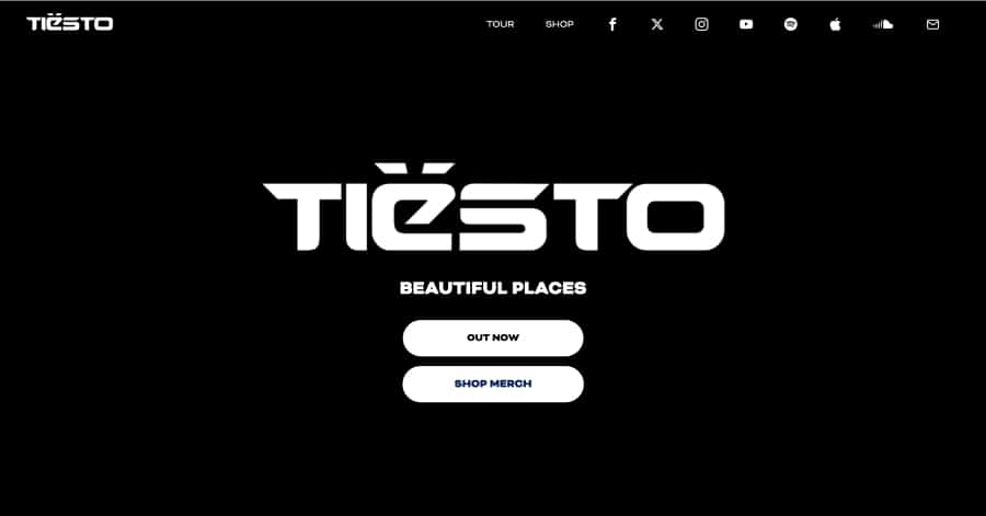 Tiesto - DJ Website Examples Tiesto