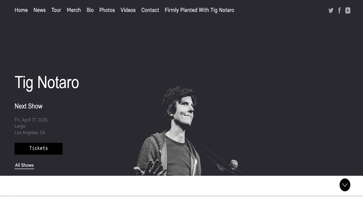 Tig Notaro - Comedian Website Kooyonga Golf Club - Golf Course Website Examples