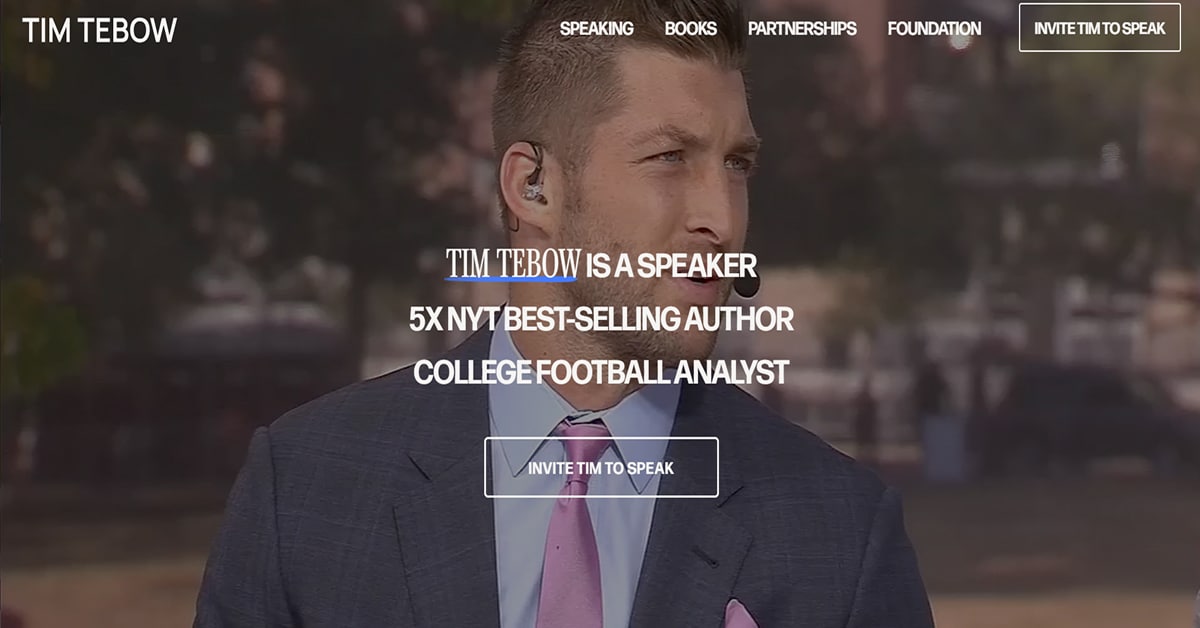 Tim Tebow - Public Speaker Website Best Public Speaker Websites_Tim Tebow