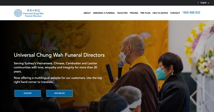 Universal Chung Wah - Funeral Website Examples