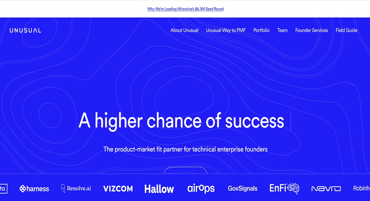 Unusual - Webflow Website Unusual Ventures