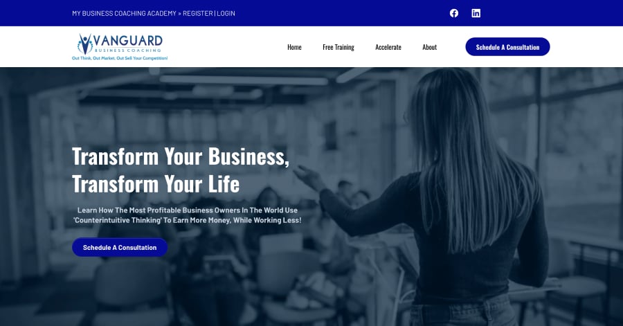 Vanguard Business Coaching - Business Coaching Website Example Vanguard Business Coaching - Business Coaching Website Examples