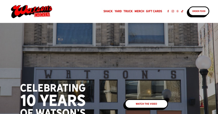 Watson's Chicken - Food Truck Website Example