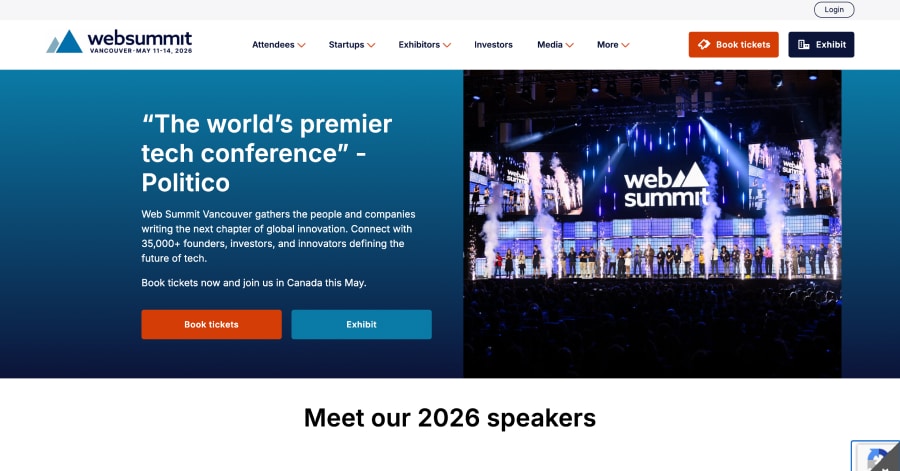 Websummit - Conference Website Examples Web Summit Vancouver Conference Website Examples