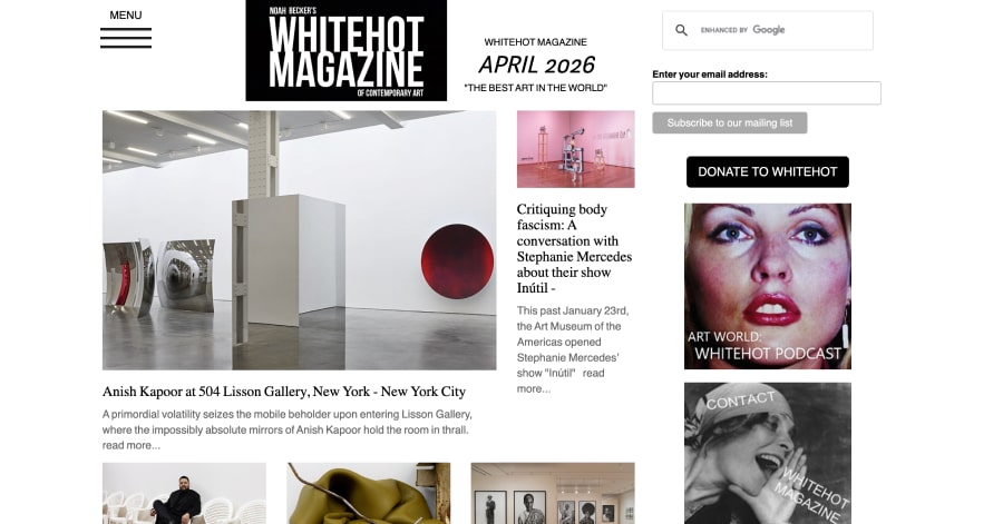 Whitehot Magazine - Culture Website Examples whitehot magazine - culture website examples