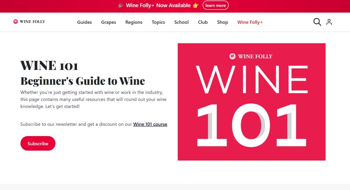 Wine 101 Learn the Basics - Pillar Page Carousel 3 - Carousel Website Examples