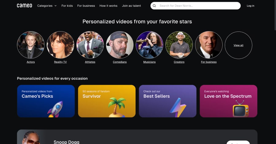 cameo - Startup Website Example