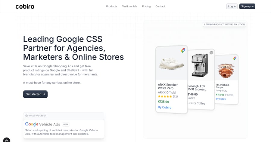 cobiro - Startup Website Example Ethos Startup Website Example