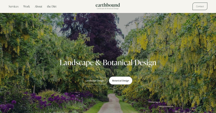 Earthbound - Landscaping Website Examples