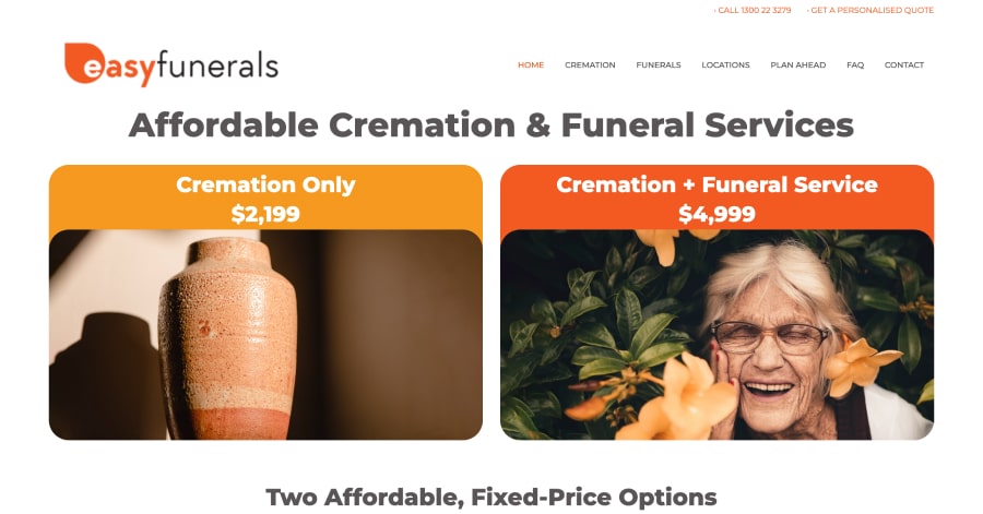 easyfunerals - Funeral Website Examples