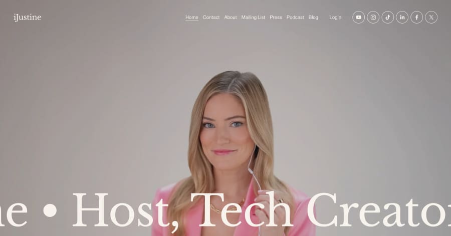 iJustine - Influencer Website Examples ijustine - influencer website example