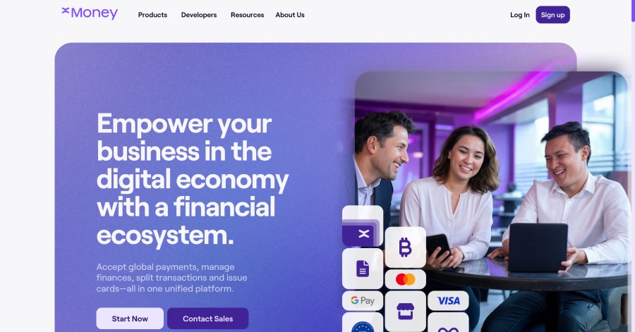 xMoney - Startup Website Example