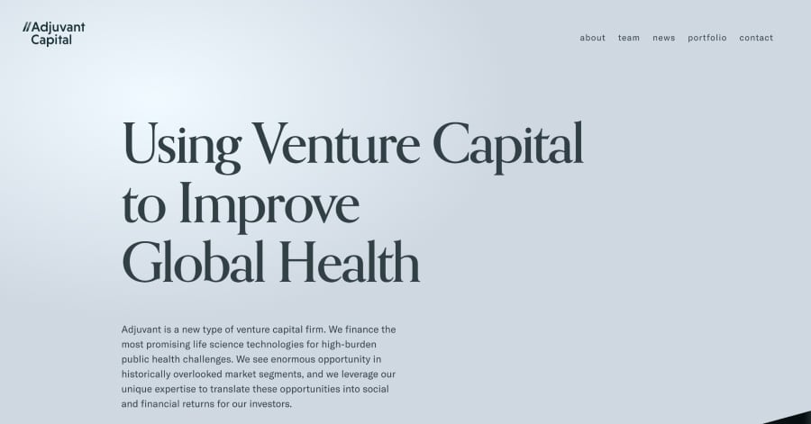 Adjuvant Capital - Financial Website Example