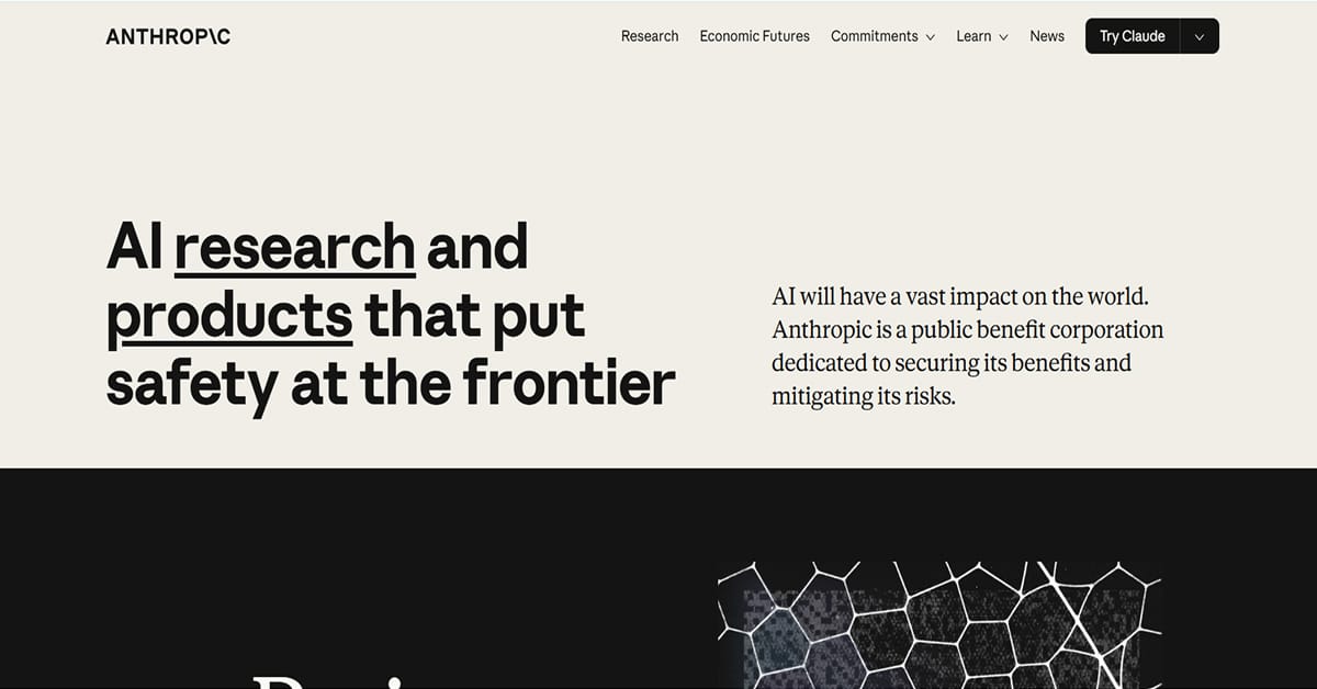 Anthropic - Technology Website Example Karkey - Technology Website Examples