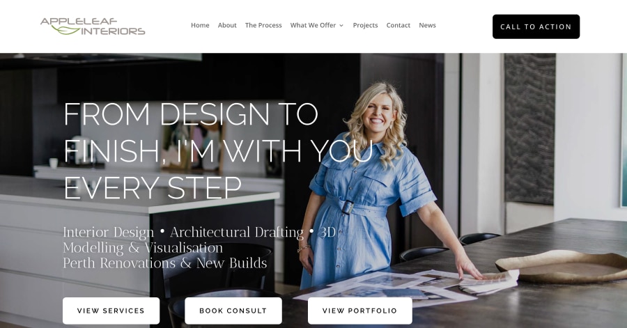 Appleleaf Interiors - Interior Website Example