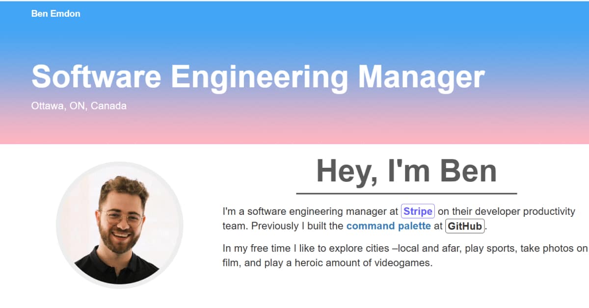 Ben Emdon - Student Website Examples