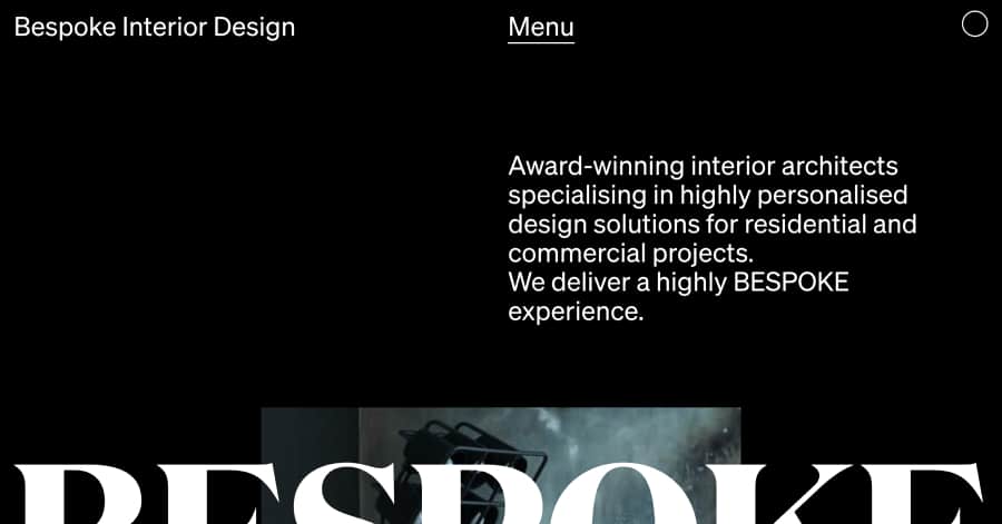 Bespoke Interior Design - Interior Website Example