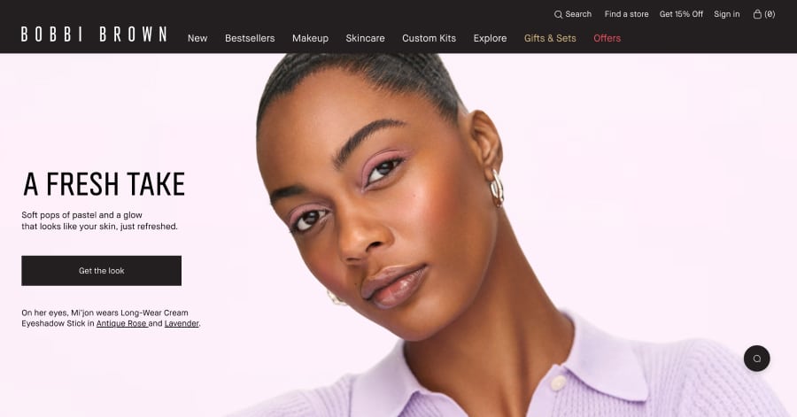 Bobbi Brown - Mega Menu Website Example