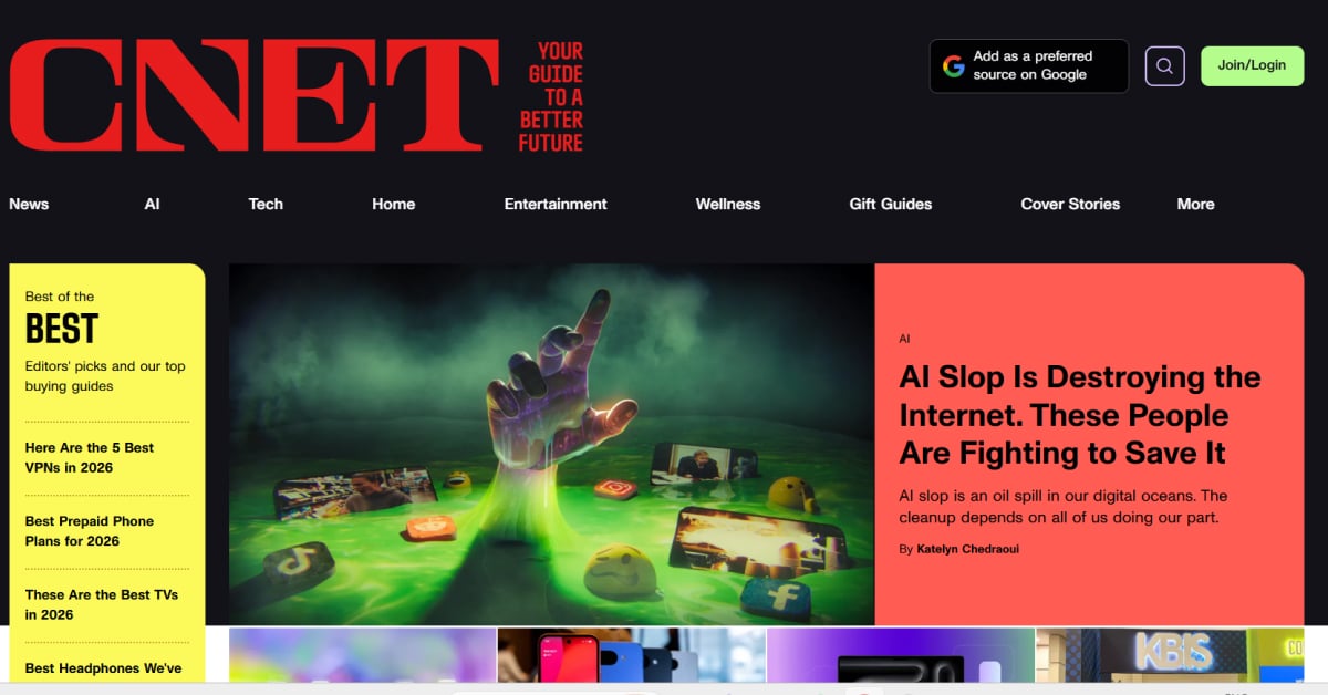 CNET - Responsive Website Example Karkey - Technology Website Examples