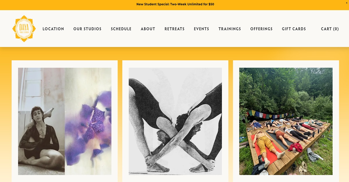Daya Yoga Website Example