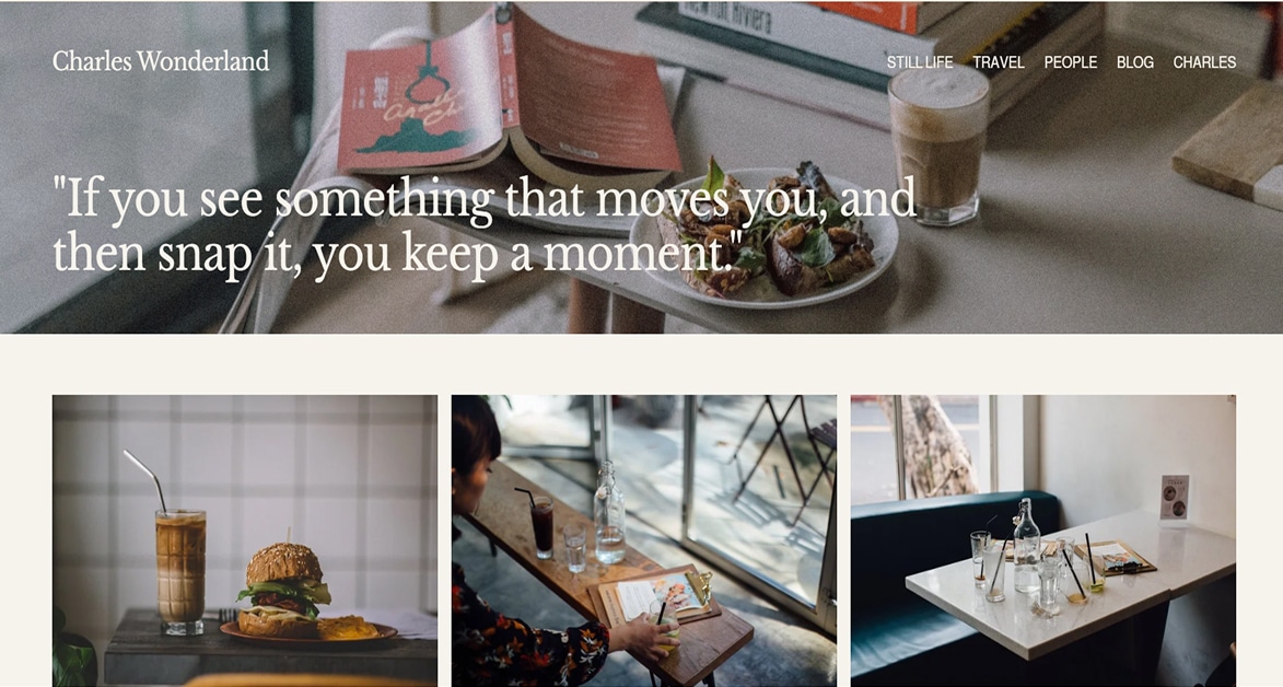 Charles Wonderland - Squarespace Website Kris Bowers Squarespace Website Example
