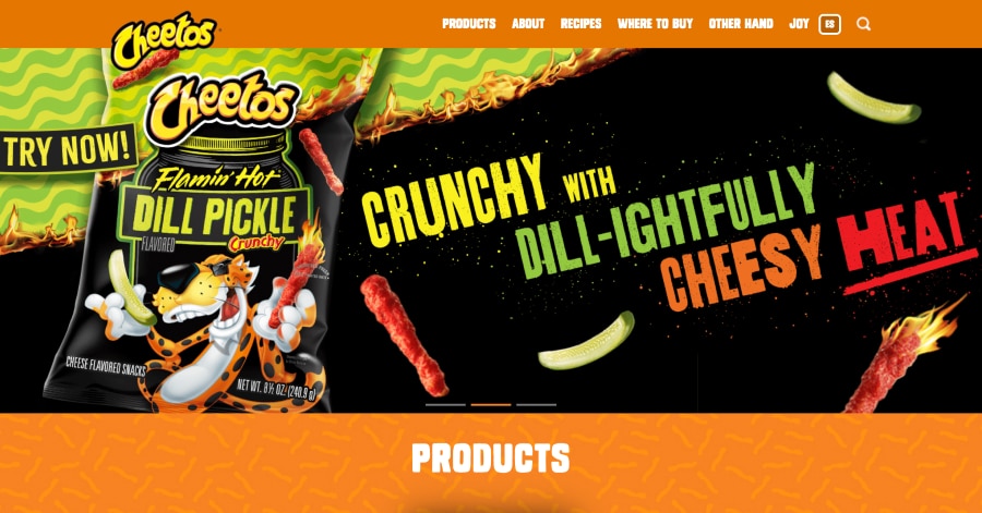 cheetos - infinite scrolling website examples