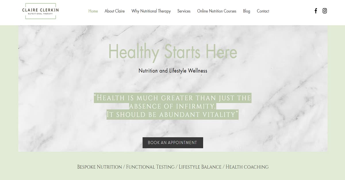 Claire Clerkin - Therapist Website