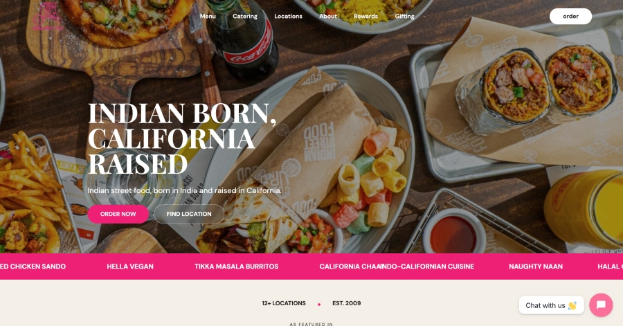 Curry Up Now - Food Truck Website Example