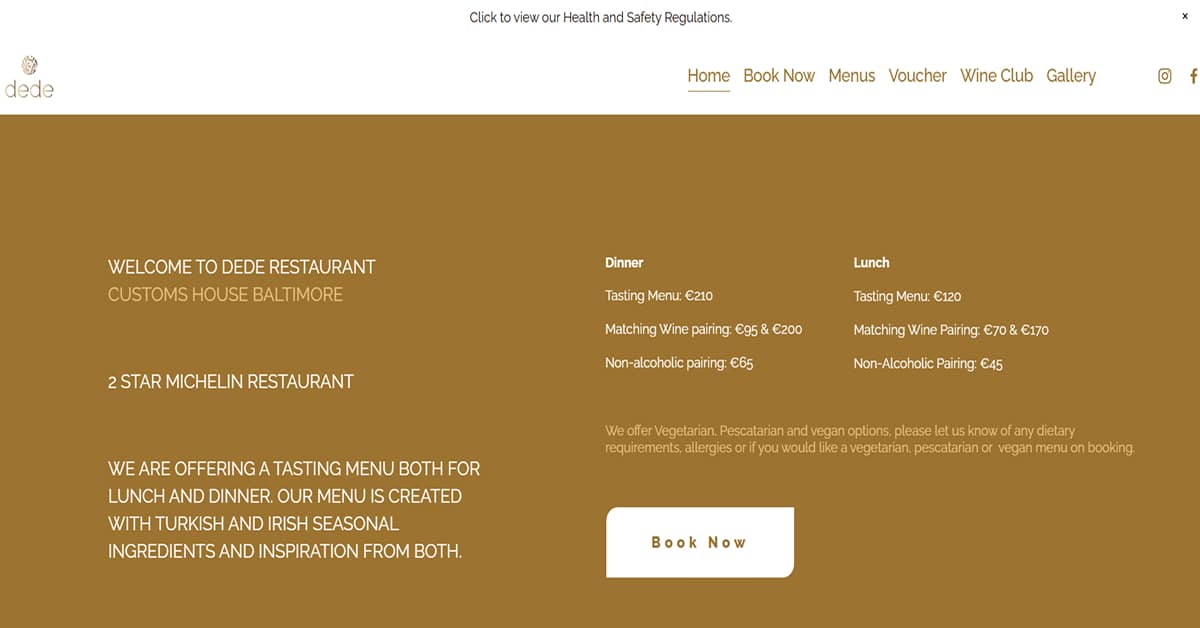 Best Restaurant Websites_Dede Restaurant
