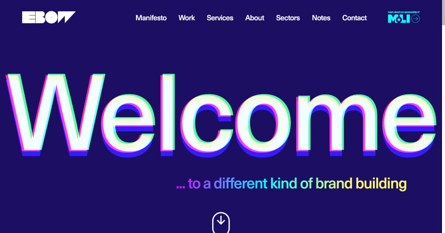 Ebow - One Page Design Example