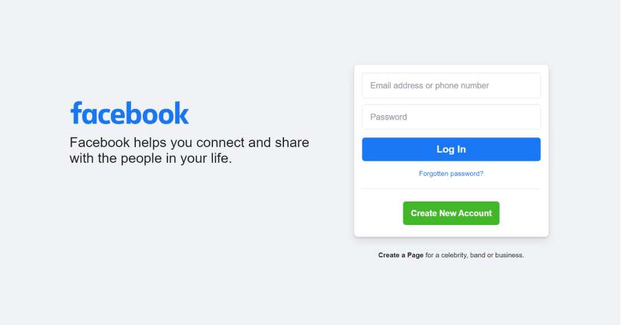Facebook- Responsive Website Example