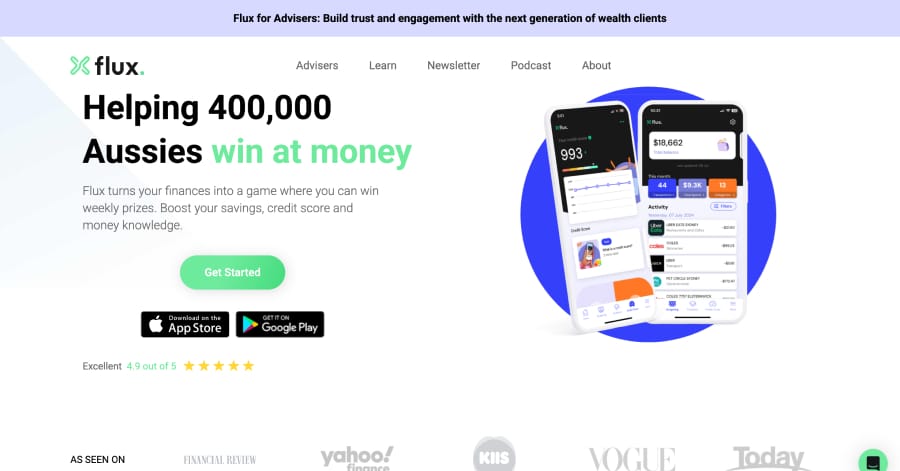 Flux - Financial Website Example