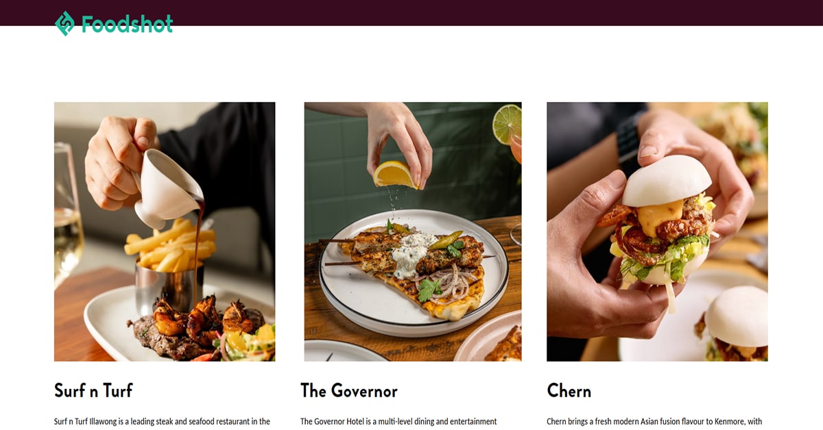Foodshot - Squarespace Website