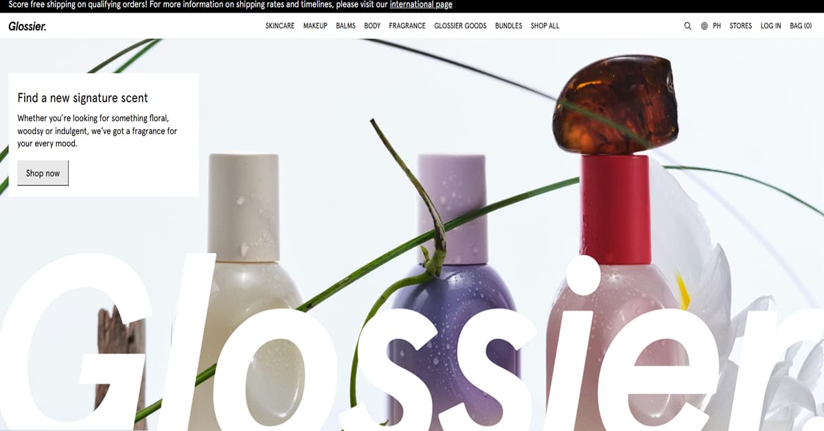 Glossier - Responsive Website Example Best Carousel Website Examples