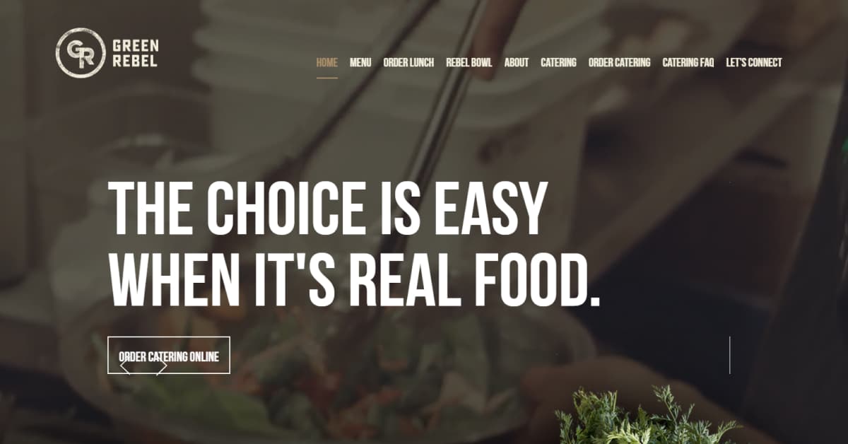 Best Restaurant Websites_Green Rebel
