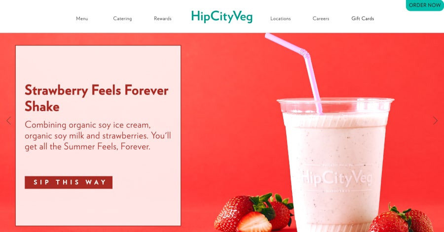 HipCItyVeg - Vegan Restaurant Website Examples