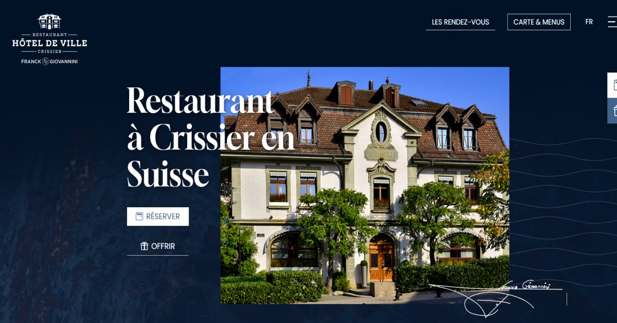 Best Restaurant Websites_Restaurant De L Hotel De Ville De Crissier